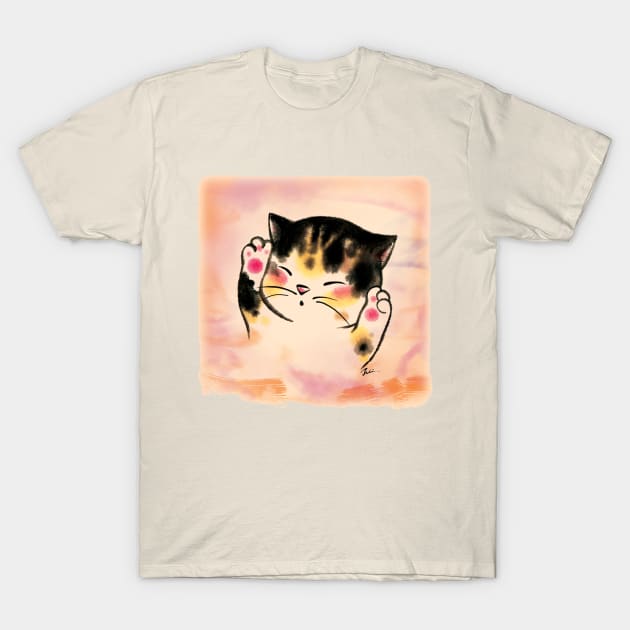 Pink paw cat baby T-Shirt by juliewu